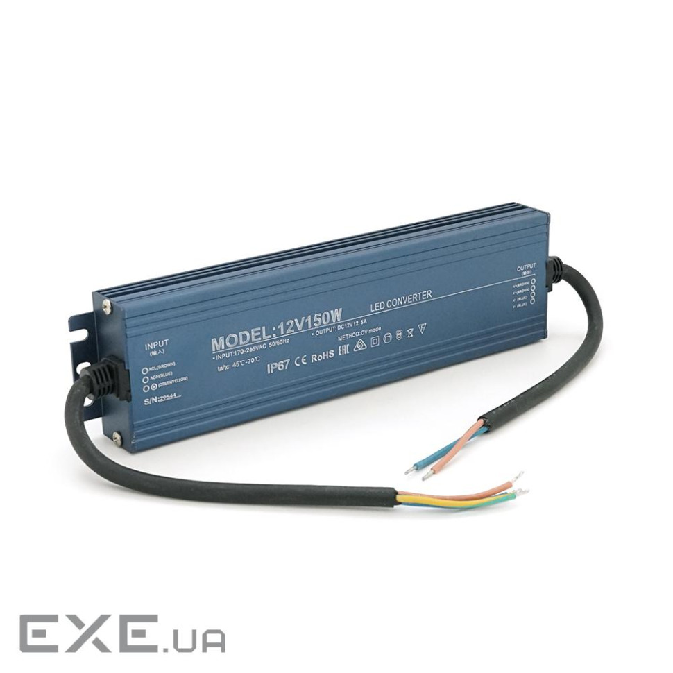 Імпульсний блок живлення герметичний (Ledconverter)12V 150W,IP67 (S-12-150) (Ledconverter)12V 150W,IP67 (S-12-150)