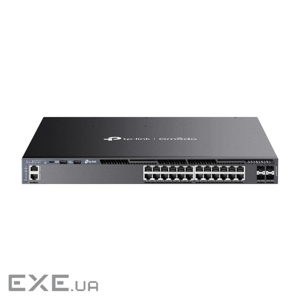 TP-LINK Switch SG6428XHP 24xGBit /4x10Gbit SFP+ PoE+ Managed Layer 3 Rack Mountable, Omada SDN, 4 Fa