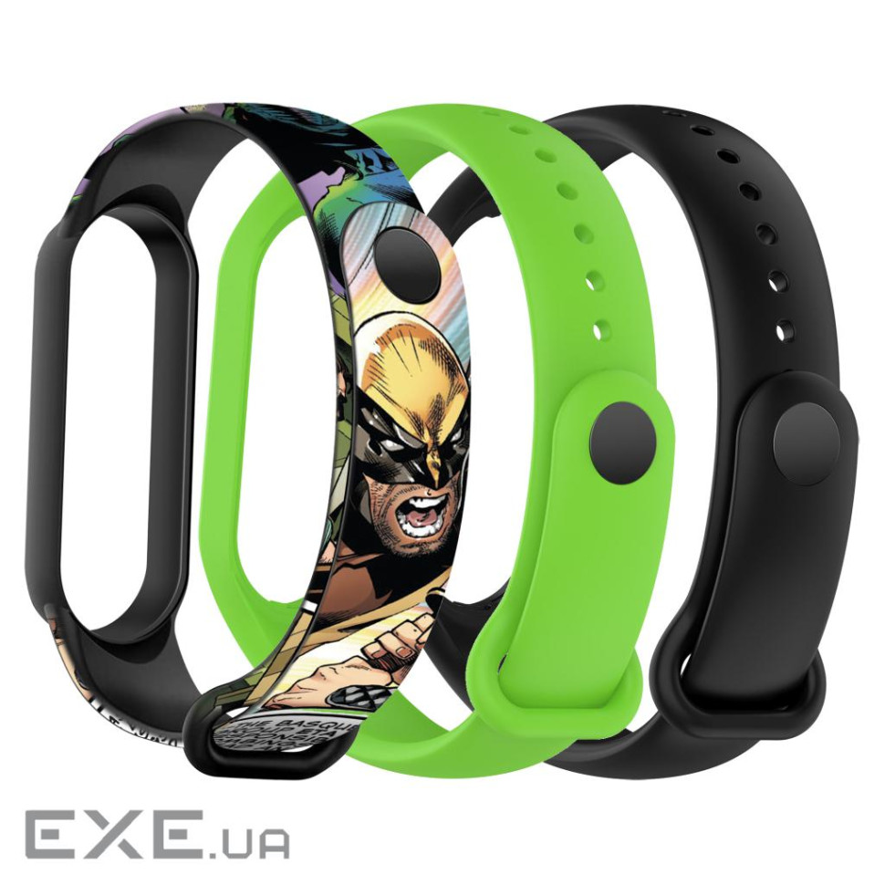 Ремінець до фітнес браслета Armorstandart комплект 3шт Xiaomi Mi Band 7/6/5 New Style Wol (ARM87047)