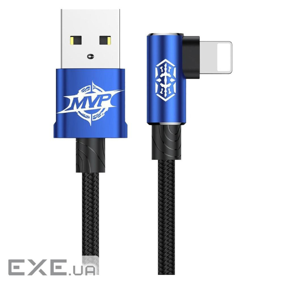 Дата кабель USB 2.0 AM to Lightning 2.0m 1.5A 90 corner blue Baseus (CALMVP-A03)