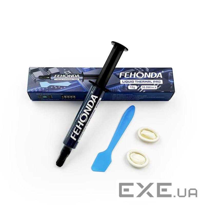 Термопрокладка рідка Fehonda LTP65, 16 Вт/мК, 12 г, зі штапелем (FHD-LPT65-12G-TBX)
