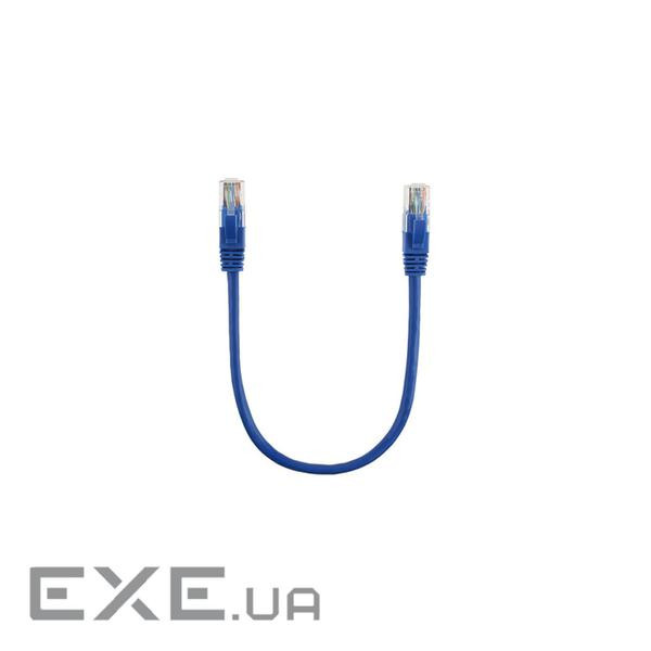 Патч-корд литий RITAR, UTP, RJ45, Cat.5e, 0,3m, синій, Cu (мідь ) (00220)