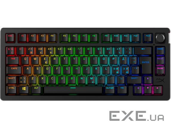 Клавіатура механічна HyperX Alloy Rise 75key, Red, USB-A/WL/BT, EN/UA, RGB, чорний (91Y91AA) (91Y91AA)