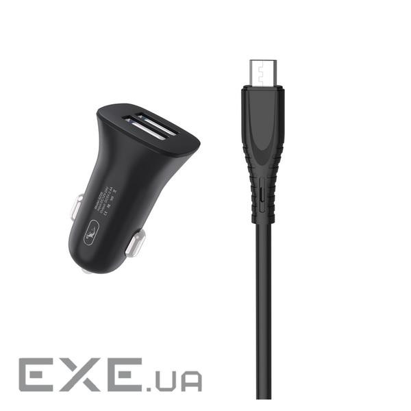 Автомобільний зарядний пристрій SkyDolphin SZ09V (2USB, 3.4A) Black (AZP-000111) + кабель microUSB