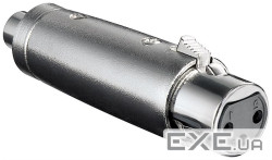 Перехідник аудіо XLR 3p-RCA F/F,адаптер Metal корпус,металік (62.09.8280-1) (62.09.8280-1)