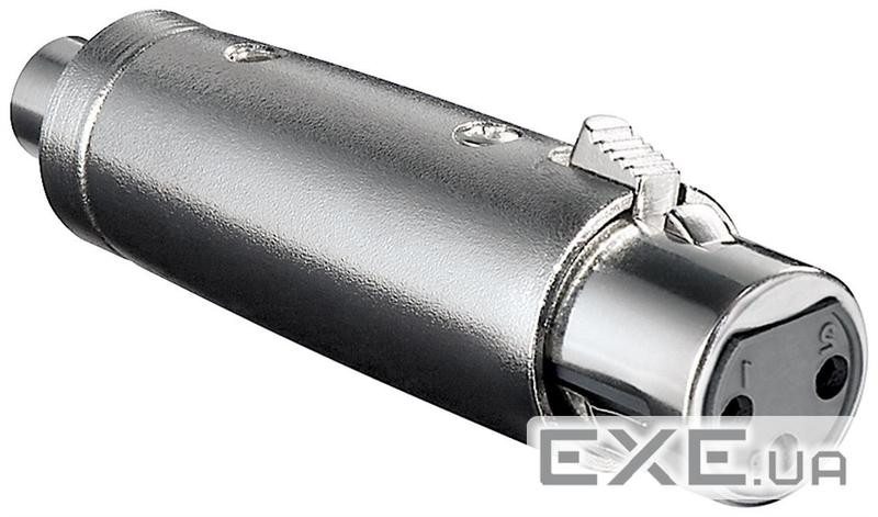 Перехідник аудіо XLR 3p-RCA F/F,адаптер Metal корпус,металік (62.09.8280-1) (62.09.8280-1)