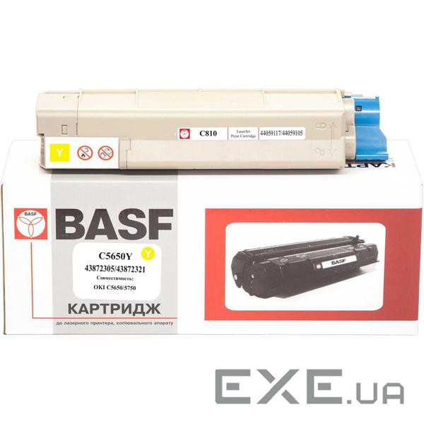 Тонер-картридж BASF OKI C5650/5750 Yellow 43872305/43872321 (KT-C5650Y) (BASF-KT-C5650Y)