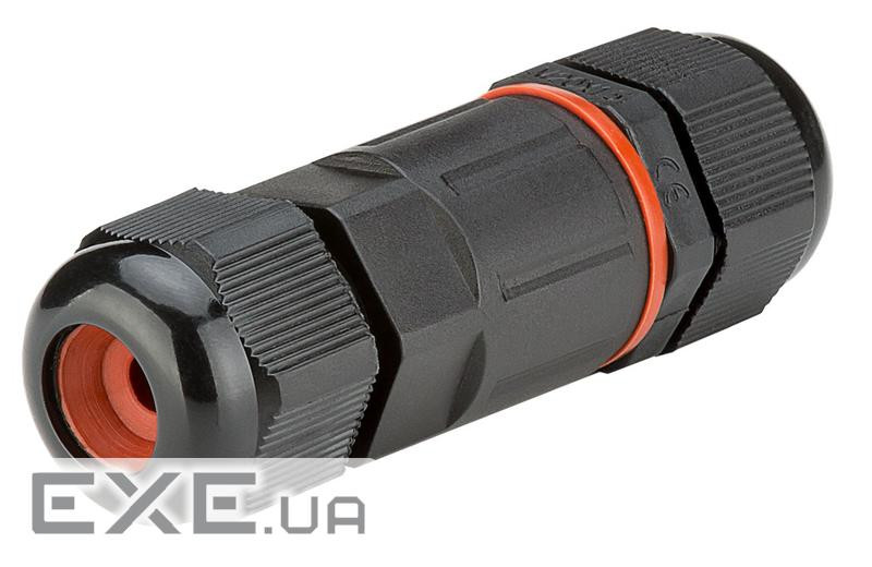 Перехідник живлення IEC(FreeEnd),кабельна муфта 75mm 3pin IP68,чорний (75.08.1325-1) (75.08.1325-1)