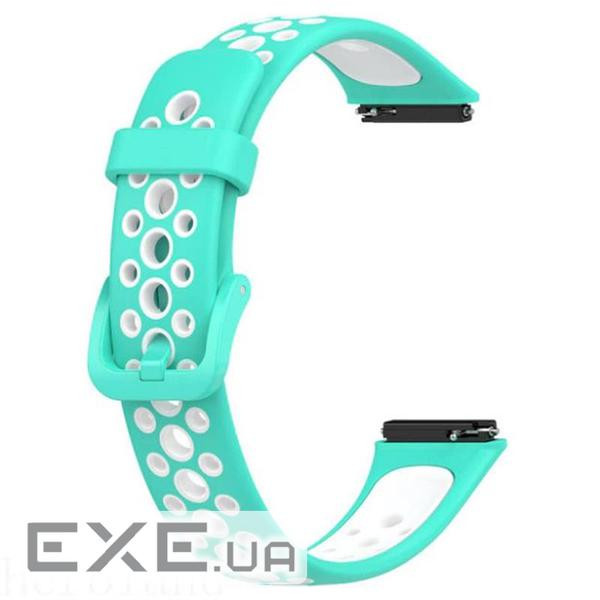Ремінець BeCover Vents Style для Huawei Band 7/Honor Band 7 Turquoise-White (709444)