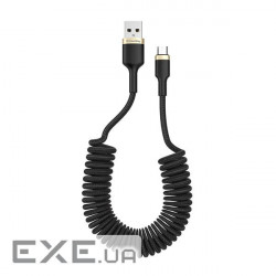 Дата кабель USB 2.0 AM to Micro 5P 1.0m spiral black ColorWay (CW-CBUM051-BK)