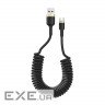 Дата кабель USB 2.0 AM to Micro 5P 1.0m spiral black ColorWay (CW-CBUM051-BK)