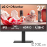 Монітор LG LCD 27BA65QB-B 27" black USB-C, KVM, Daisy Chain (27BA65QB-B.AEU)