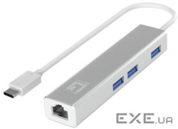 LevelOne Adapter USB-C -> GBit-LAN + USB3.0-Hub (USB-0504 V4)