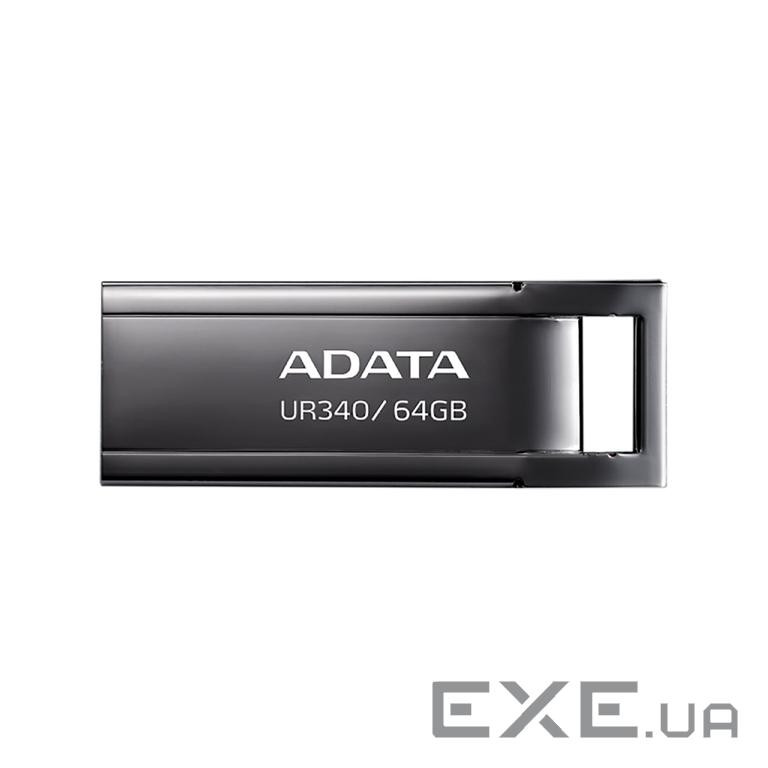 Флеш накопичувач USB 64Gb ADATA UR340, Black, USB 3.2 Gen 1, до 100 МБ/с (AROY-UR340-64GBK)