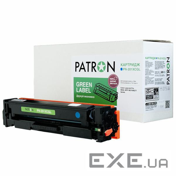 Картридж Patron HP CLJ CF401X для M252/M274/M277 Cyan, GREEN Label (PN-201XCGL)