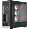 Корпус Modecom VOLCANO AQ500 ARGB MIDI FRONT LCD 6,2”, 4x120mm fans BLACK без БЖ (MC-A-AQ500-4FA-B)