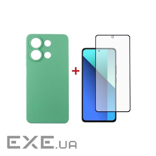 Чохол для мобільного телефону Dengos Kit for Xiaomi Redmi Note 13 4G case + glass (Mint) (DG-KM-62)