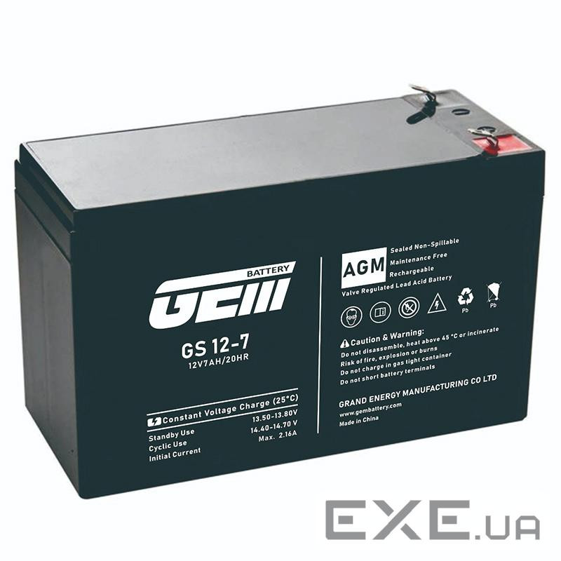 Акумуляторна батарея GEM Battery 12V, 7.0A (GS 12-7)
