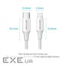 Дата кабель USB-C to Lightning 1.0m 3A white Vention (LAKWF)