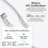 Дата кабель USB-C to Lightning 1.0m 3A white Vention (LAKWF)