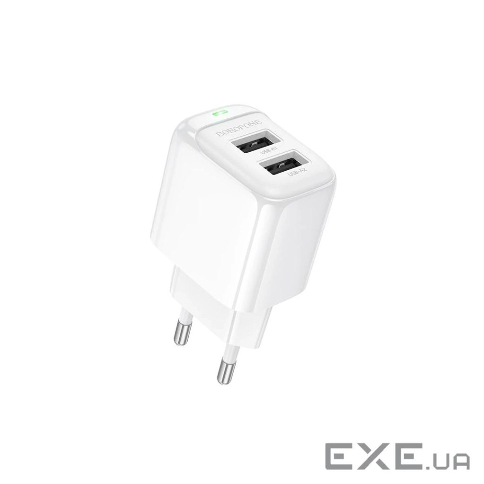 Зарядний пристрій BOROFONE BAS41A 2xUSB white (6941991113741)