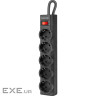 Power filtr 3,0м Defender ES largo, 5 розеток, чорний (994980)