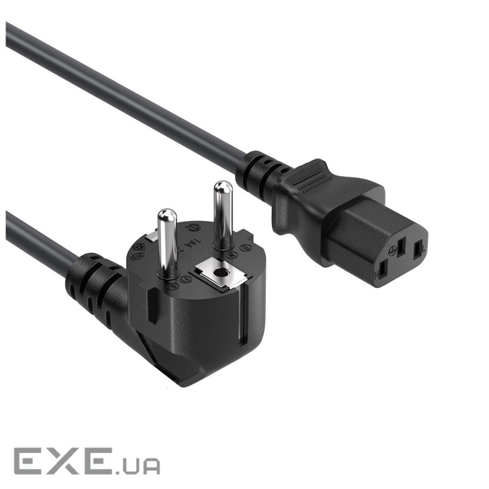 Кабель живлення від мережі PC-186, Black, 1.8 м, ColorWay, CEE 7/7 - IEC C13, 3x0.75 (CW-CBP082-BK)