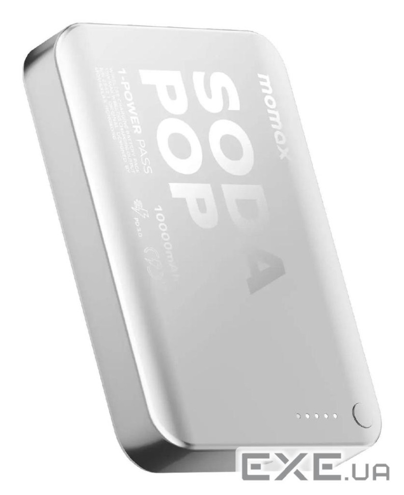 Портативний зарядний пристрій WRL 10000MAH SILVER IP166S MOMAX