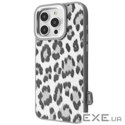 Чехол Kajsa Leopard Pattern with Magnetic Ring iPhone 16 Pro Max gray (65332 gray)