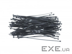 Стяжка Topex чорна, 4.8х300 мм, пластик, 75 шт . (44E980)