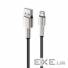Дата кабель USB 2.0 AM to Micro 5P 1.0m head metal black ColorWay (CW-CBUM046-BK)