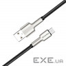 Дата кабель USB 2.0 AM to Micro 5P 1.0m head metal black ColorWay (CW-CBUM046-BK)