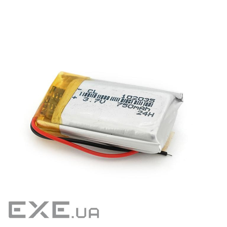Літій-полімерний акумулятор 10*20*35mm (Li-ion 3.7В 750мА&middot,год) (102035) ) (102035)