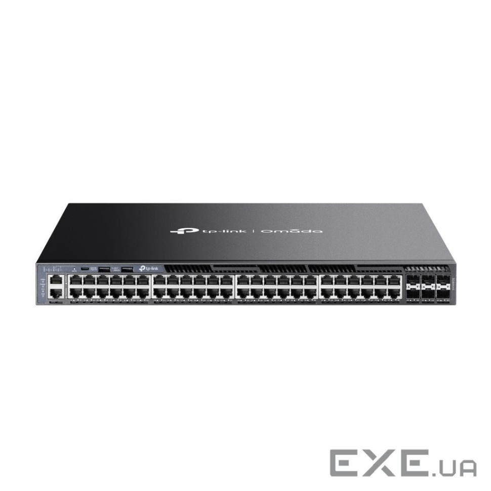 TP-LINK Switch SG6654X 48xGBit /6x10Gbit SFP+ Managed Layer 3 Rack Mountable, Omada SDN, 4 Fans, Lay