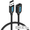 Кабель Vention USB 2.0 A Male to A Female Extension Cable 1.5M black PVC Type (CBIBG)