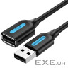 Кабель Vention USB 2.0 A Male to A Female Extension Cable 1.5M black PVC Type (CBIBG)