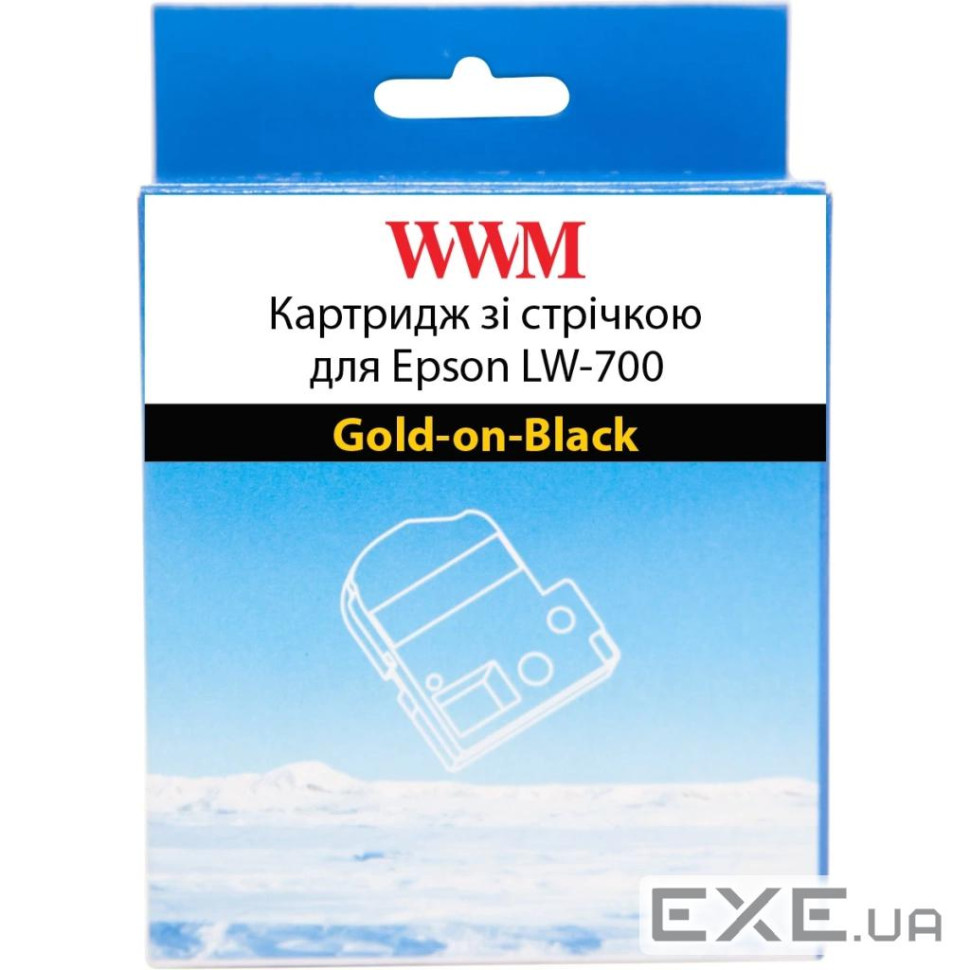Картридж зі стрічкою WWM для Epson LW-700 24mm х 8m Gold-on-Black (WWM-SC24KZ) 8m Gold-on-Black (WWM-SC24KZ)