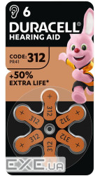 Батарейка DURACELL HA 312 уп. 6 шт . (5004325)