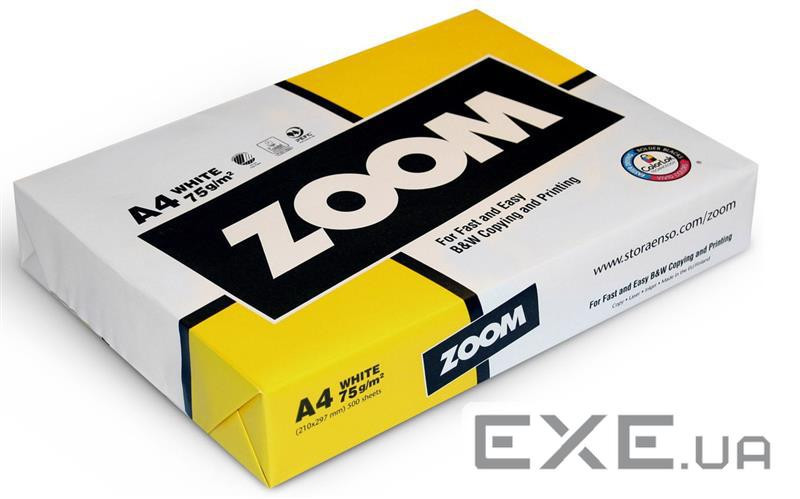 Папір Zoom, class C, білизна 150% CIE, 80g/m2, A4, 500л . (Бумага Zoom)