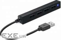 USB хаб SPEED-LINK Snappy Slim USB 2.0 Passive Black 4-Port (SL-140000-BK)