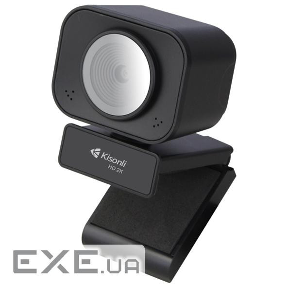 Вебкамера із мікрофоном Kisonli D4, 2K 30fps, пласт. корпус, Black, BOX (Kisonli D4-2K)