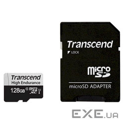 Карта пам'яті TRANSCEND microSDXC High Endurance 128GB UHS-I Class 10 + SD-adapter (TS128GUSD350V)