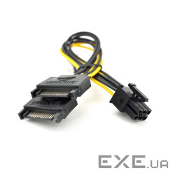Кабель-перехідник для живлення відеокарти SATA+SATA->6P, OEM Q50 (CM-SAT (CM-SATA+SATA-->6PV)
