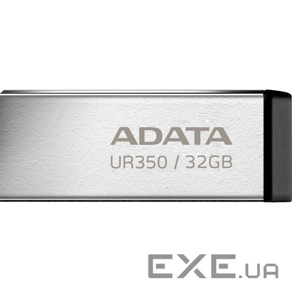 Флеш накопичувач USB 32Gb ADATA UR350, Silver/Black, USB 3.2 Gen 1, до 100 МБ/с (UR350-32G-RSR/BK)