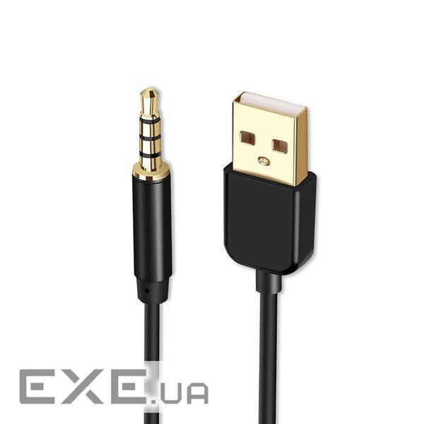 Кабель аудіо USB для iPod Shuffle Jack 3.5mm M 4 pin -> USB AM, 1.0 м. чорний (S1009) (S1009)