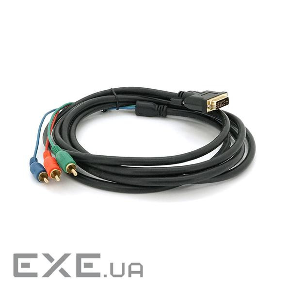 Кабель DVI (тато)-3RCA (тато), 3m, 2 ферит, Black, ОЕМ (YT-DVI (M)-3RCA(M)-3)
