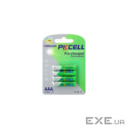 Акумулятор PkCell AAA R03 1000mAh 1.2V NiMH Already Charged, 4шт/бл (PC/AAA1000-4BA)