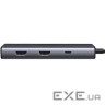 Концентратор Ugreen USB3.1 Type-C to HDMIx2 4K60Hz (8k30Hz)/USB3.0x2/Type-C/PD 100W CM498 (15852)