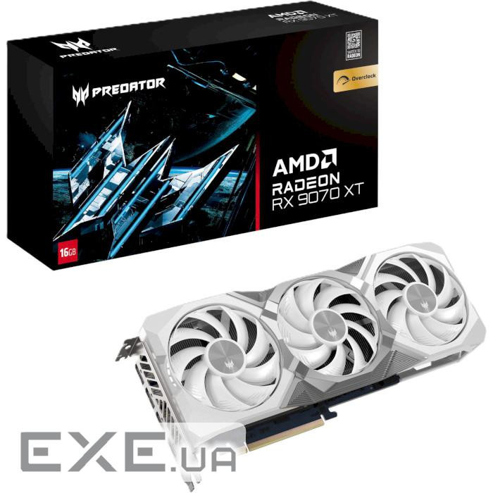 Відеокарта ACER Predator BiFrost Radeon RX 9070 XT OC 16GB White Edition (DP.Z4FWW.P02)
