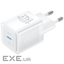 Зарядний пристрій 1xUSB-C 20W PD білий Vention (FEPW0-EU)